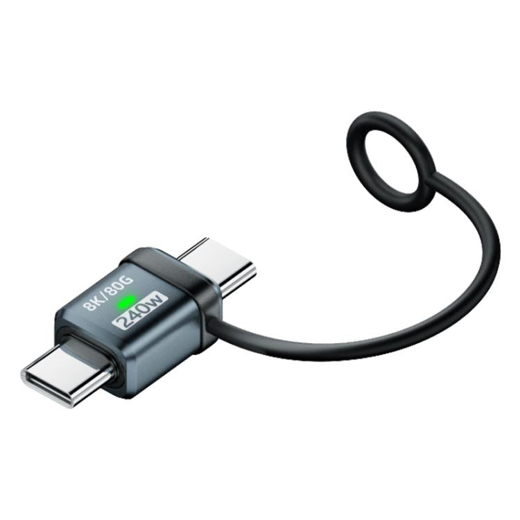 240W USB-C / Type-C Port Full-Function Aluminum Alloy Adapter with Lanyard