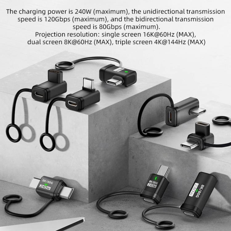 240W USB-C / Type-C Port Full-Function Aluminum Alloy Adapter with Lanyard