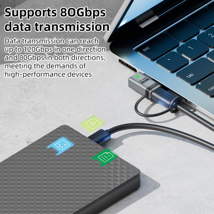 240W USB-C / Type-C Port Full-Function Aluminum Alloy Adapter with Lanyard