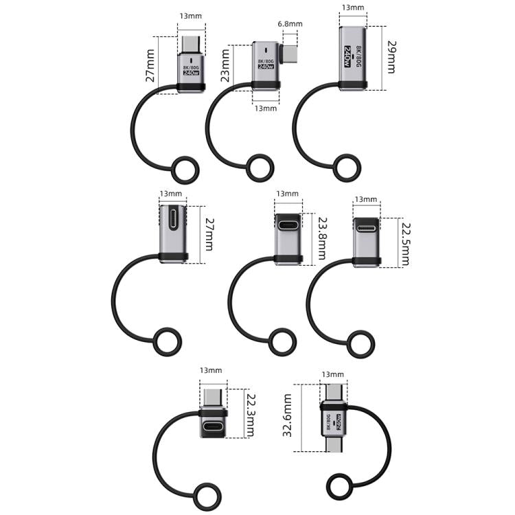 240W USB-C / Type-C Port Full-Function Aluminum Alloy Adapter with Lanyard