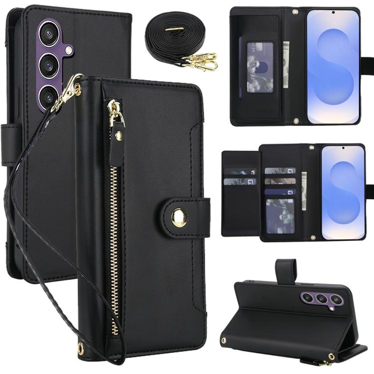 Seven Card Slots Zipper Wallet Leather Phone Case with Lanyard, For Samsung Galaxy S25 FE 5G, For Samsung Galaxy S25 Edge 5G, For Samsung Galaxy S25 5G / S24 5G, For Samsung Galaxy S25+ 5G / S24+ 5G, For Samsung Galaxy S25 Ultra 5G                     ...