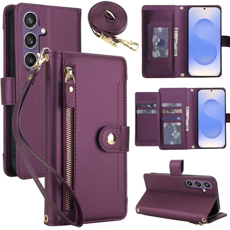 Seven Card Slots Zipper Wallet Leather Phone Case with Lanyard, For Samsung Galaxy S25 FE 5G, For Samsung Galaxy S25 Edge 5G, For Samsung Galaxy S25 5G / S24 5G, For Samsung Galaxy S25+ 5G / S24+ 5G, For Samsung Galaxy S25 Ultra 5G                     ...