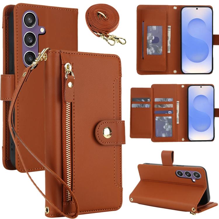 Seven Card Slots Zipper Wallet Leather Phone Case with Lanyard, For Samsung Galaxy S25 FE 5G, For Samsung Galaxy S25 Edge 5G, For Samsung Galaxy S25 5G / S24 5G, For Samsung Galaxy S25+ 5G / S24+ 5G, For Samsung Galaxy S25 Ultra 5G                     ...