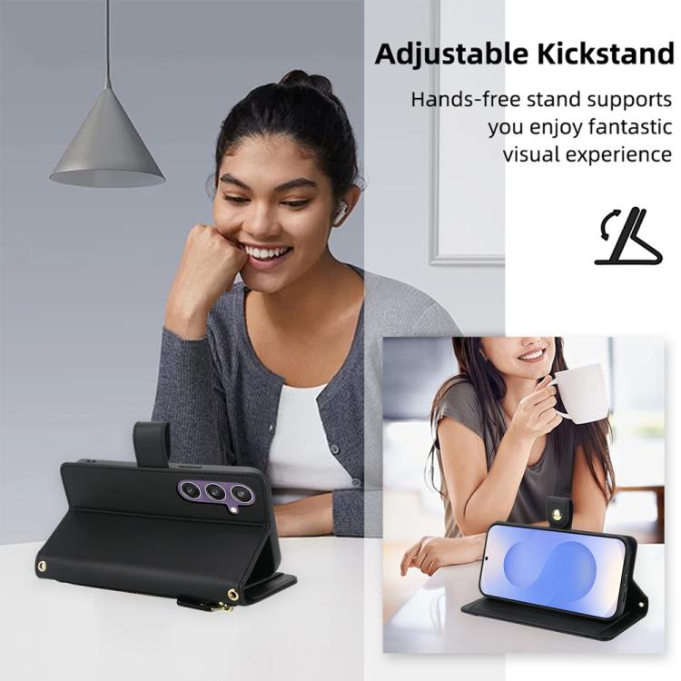 Seven Card Slots Zipper Wallet Leather Phone Case with Lanyard, For Samsung Galaxy S25 FE 5G, For Samsung Galaxy S25 Edge 5G, For Samsung Galaxy S25 5G / S24 5G, For Samsung Galaxy S25+ 5G / S24+ 5G, For Samsung Galaxy S25 Ultra 5G                     ...