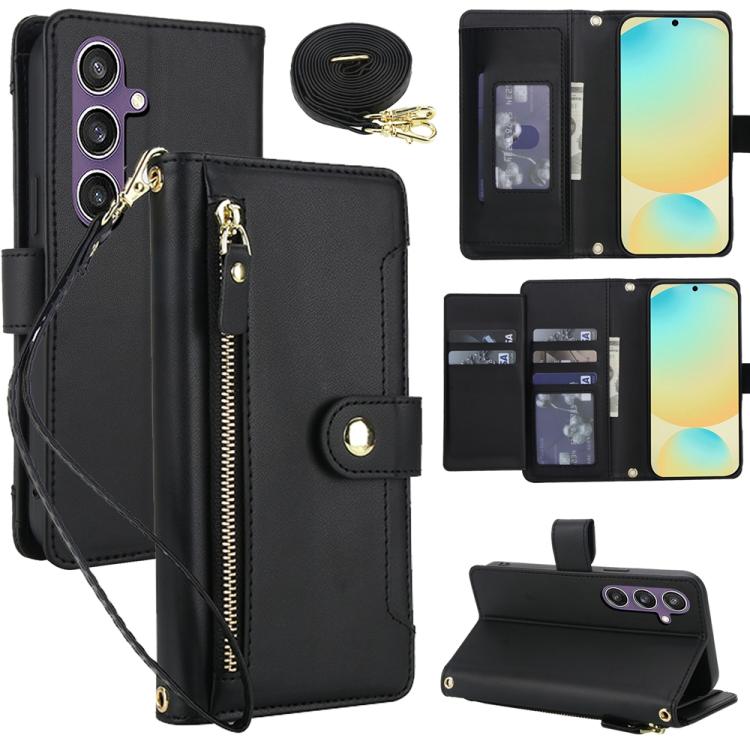 Seven Card Slots Zipper Wallet Leather Phone Case with Lanyard, For Samsung Galaxy S25 FE 5G, For Samsung Galaxy S25 Edge 5G, For Samsung Galaxy S25 5G / S24 5G, For Samsung Galaxy S25+ 5G / S24+ 5G, For Samsung Galaxy S25 Ultra 5G                     ...