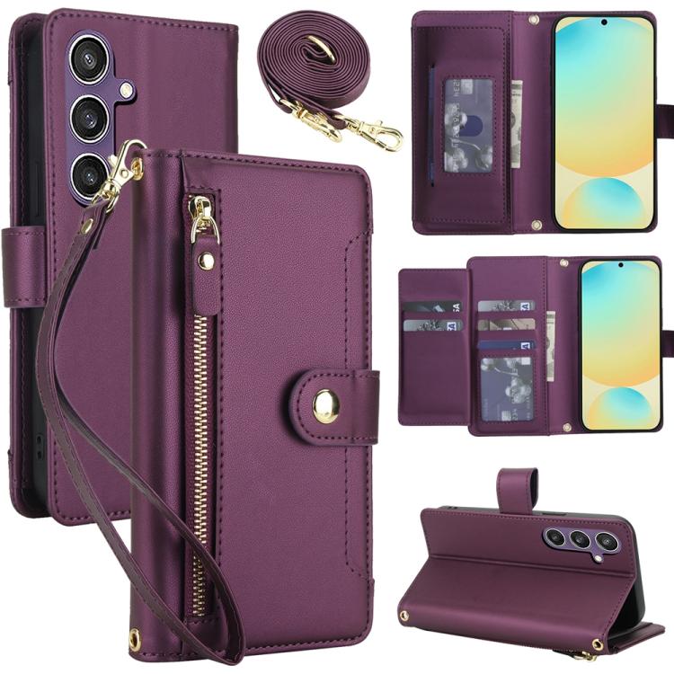Seven Card Slots Zipper Wallet Leather Phone Case with Lanyard, For Samsung Galaxy S25 FE 5G, For Samsung Galaxy S25 Edge 5G, For Samsung Galaxy S25 5G / S24 5G, For Samsung Galaxy S25+ 5G / S24+ 5G, For Samsung Galaxy S25 Ultra 5G                     ...