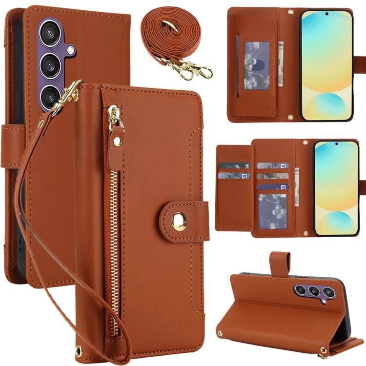 Seven Card Slots Zipper Wallet Leather Phone Case with Lanyard, For Samsung Galaxy S25 FE 5G, For Samsung Galaxy S25 Edge 5G, For Samsung Galaxy S25 5G / S24 5G, For Samsung Galaxy S25+ 5G / S24+ 5G, For Samsung Galaxy S25 Ultra 5G                     ...