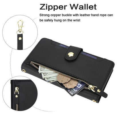 Seven Card Slots Zipper Wallet Leather Phone Case with Lanyard, For Samsung Galaxy S23 Ultra 5G, For Samsung Galaxy S23+ 5G, For Samsung Galaxy S23 5G