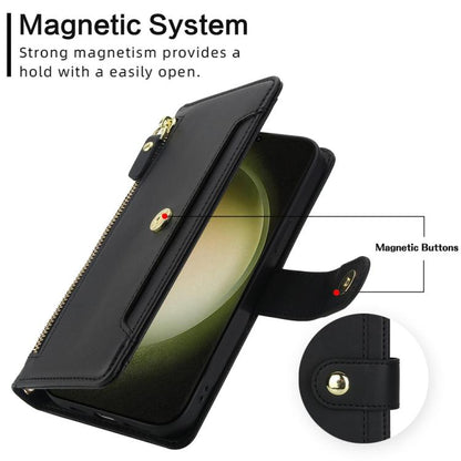 Seven Card Slots Zipper Wallet Leather Phone Case with Lanyard, For Samsung Galaxy S23 Ultra 5G, For Samsung Galaxy S23+ 5G, For Samsung Galaxy S23 5G