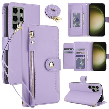 Seven Card Slots Zipper Wallet Leather Phone Case with Lanyard, For Samsung Galaxy S23 Ultra 5G, For Samsung Galaxy S23+ 5G, For Samsung Galaxy S23 5G