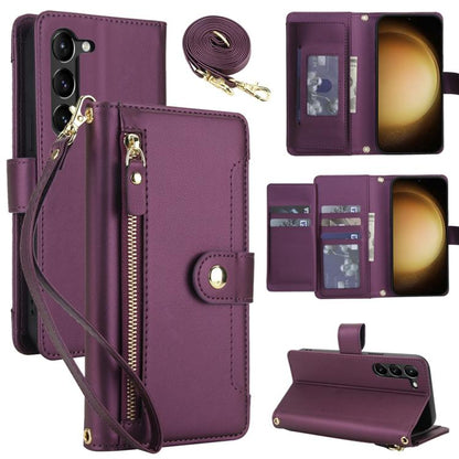 Seven Card Slots Zipper Wallet Leather Phone Case with Lanyard, For Samsung Galaxy S23 Ultra 5G, For Samsung Galaxy S23+ 5G, For Samsung Galaxy S23 5G