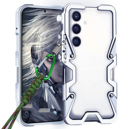 Trigger Design Hollow Metal Frame Phone Case with Lanyard, For Samsung Galaxy S26+ 5G, For Samsung Galaxy S26 Ultra 5G, For Samsung Galaxy S25 FE 5G, For Samsung Galaxy S25 Edge 5G, For Samsung Galaxy S25+ 5G, For Samsung Galaxy S25 Ultra 5G           ...