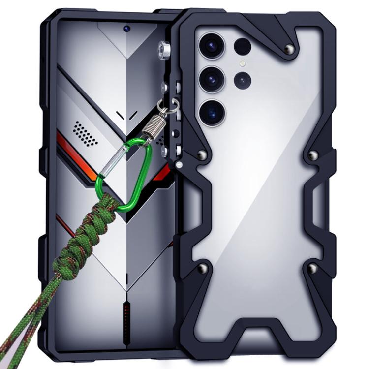 Trigger Design Hollow Metal Frame Phone Case with Lanyard, For Samsung Galaxy S25 FE 5G, For Samsung Galaxy S25 Edge 5G, For Samsung Galaxy S25 5G, For Samsung Galaxy S25+ 5G, For Samsung Galaxy S25 Ultra 5G, For Samsung Galaxy S24 FE 5G               ...