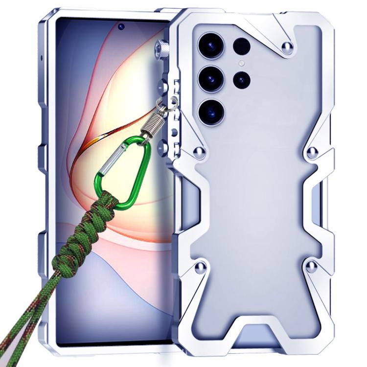 Trigger Design Hollow Metal Frame Phone Case with Lanyard, For Samsung Galaxy S26+ 5G, For Samsung Galaxy S26 Ultra 5G, For Samsung Galaxy S25 FE 5G, For Samsung Galaxy S25 Edge 5G, For Samsung Galaxy S25+ 5G, For Samsung Galaxy S25 Ultra 5G           ...
