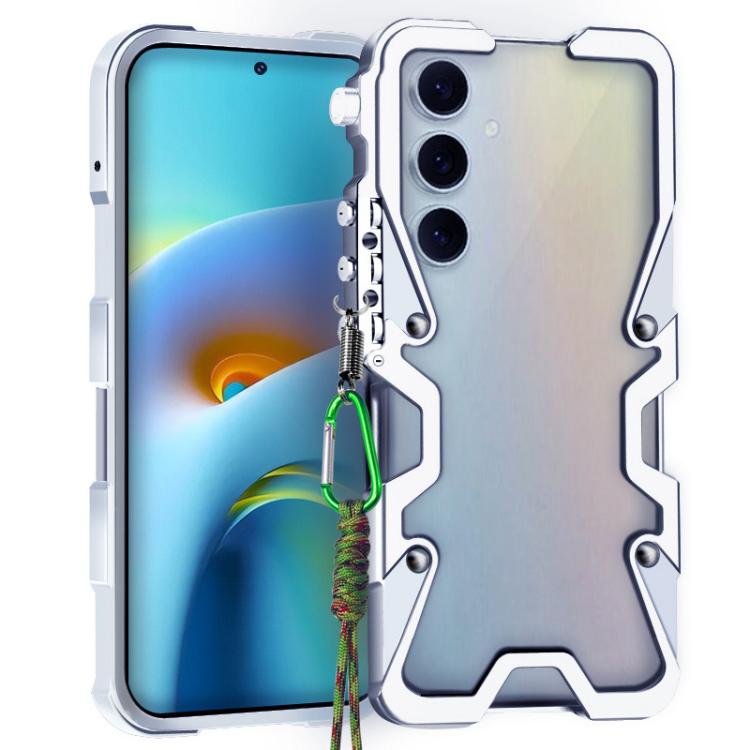 Trigger Design Hollow Metal Frame Phone Case with Lanyard, For Samsung Galaxy S25 FE 5G, For Samsung Galaxy S25 Edge 5G, For Samsung Galaxy S25 5G, For Samsung Galaxy S25+ 5G, For Samsung Galaxy S25 Ultra 5G, For Samsung Galaxy S24 FE 5G               ...