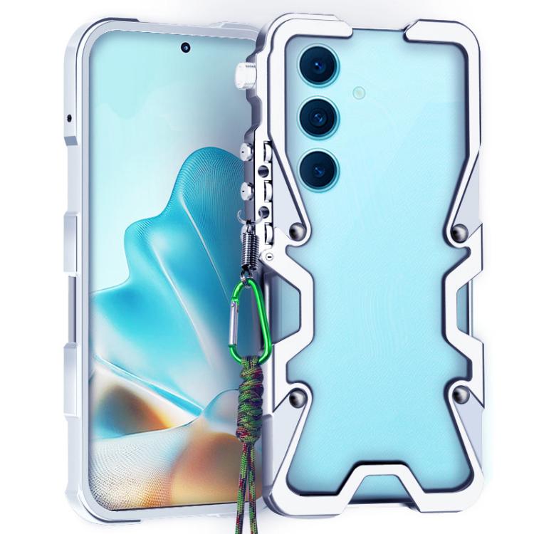 Trigger Design Hollow Metal Frame Phone Case with Lanyard, For Samsung Galaxy S25 FE 5G, For Samsung Galaxy S25 Edge 5G, For Samsung Galaxy S25 5G, For Samsung Galaxy S25+ 5G, For Samsung Galaxy S25 Ultra 5G, For Samsung Galaxy S24 FE 5G               ...