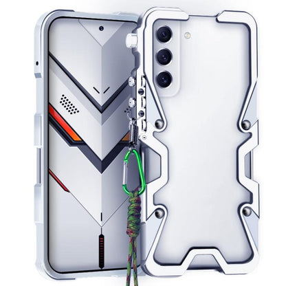 Trigger Design Hollow Metal Frame Phone Case with Lanyard, For Samsung Galaxy S26+ 5G, For Samsung Galaxy S26 Ultra 5G, For Samsung Galaxy S25 FE 5G, For Samsung Galaxy S25 Edge 5G, For Samsung Galaxy S25+ 5G, For Samsung Galaxy S25 Ultra 5G           ...