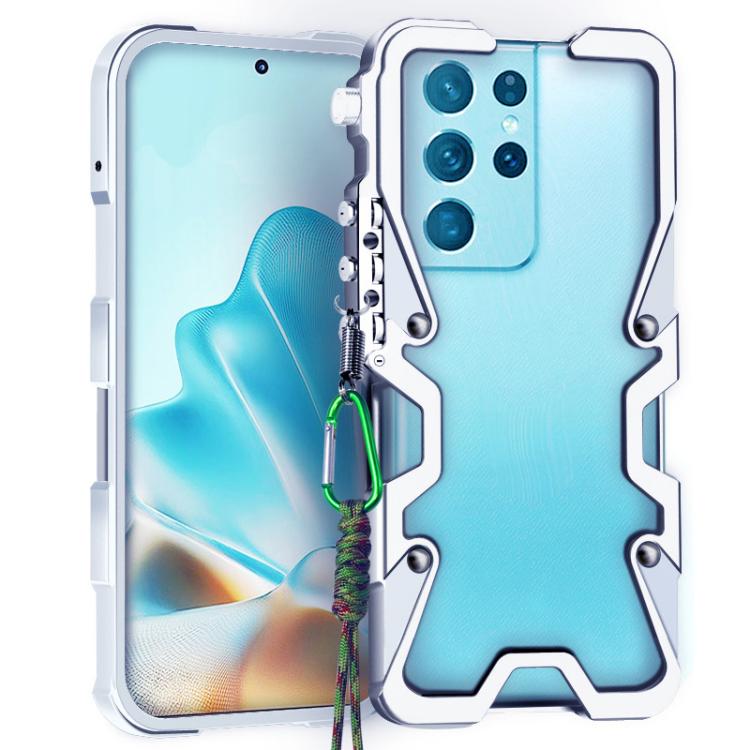 Trigger Design Hollow Metal Frame Phone Case with Lanyard, For Samsung Galaxy S26+ 5G, For Samsung Galaxy S26 Ultra 5G, For Samsung Galaxy S25 FE 5G, For Samsung Galaxy S25 Edge 5G, For Samsung Galaxy S25+ 5G, For Samsung Galaxy S25 Ultra 5G           ...