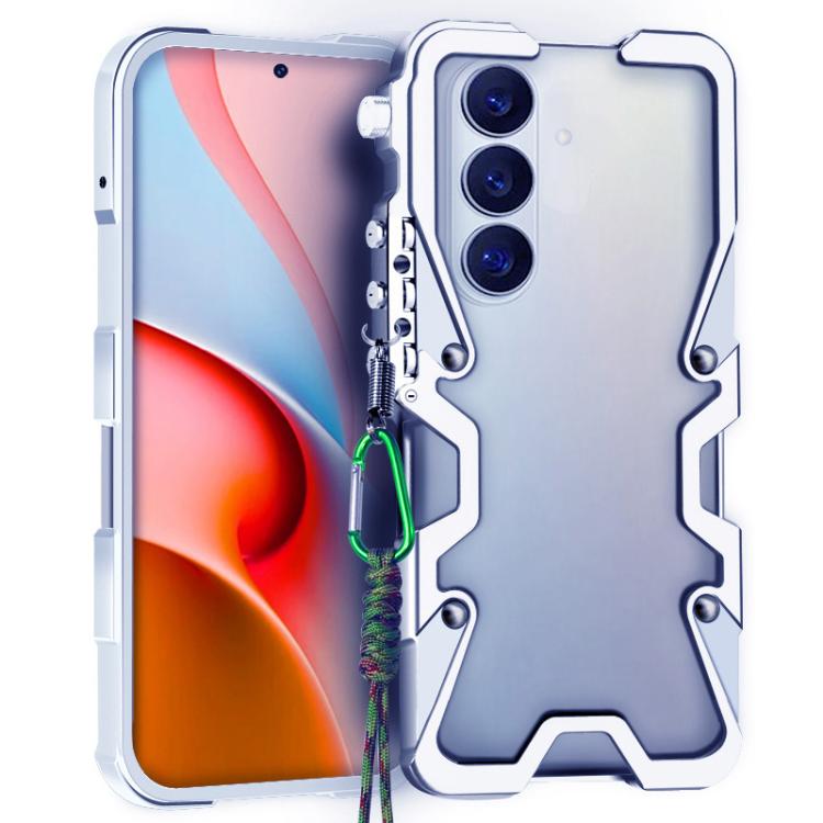 Trigger Design Hollow Metal Frame Phone Case with Lanyard, For Samsung Galaxy S26+ 5G, For Samsung Galaxy S26 Ultra 5G, For Samsung Galaxy S25 FE 5G, For Samsung Galaxy S25 Edge 5G, For Samsung Galaxy S25+ 5G, For Samsung Galaxy S25 Ultra 5G           ...