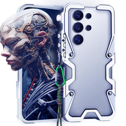 Trigger Design Hollow Metal Frame Phone Case with Lanyard, For Samsung Galaxy S26+ 5G, For Samsung Galaxy S26 Ultra 5G, For Samsung Galaxy S25 FE 5G, For Samsung Galaxy S25 Edge 5G, For Samsung Galaxy S25+ 5G, For Samsung Galaxy S25 Ultra 5G           ...