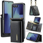 DG.MING M6 Series RFID Tri-fold Card Bag Removable Leather Phone Case with Long Lanyard, For Galaxy Z Flip8 5G, For Samsung Galaxy Z Flip7 FE / Flip6, For Samsung Galaxy Z Flip7 5G