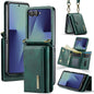 DG.MING M6 Series RFID Tri-fold Card Bag Removable Leather Phone Case with Long Lanyard, For Galaxy Z Flip8 5G, For Samsung Galaxy Z Flip7 FE / Flip6, For Samsung Galaxy Z Flip7 5G