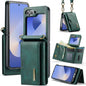 DG.MING M6 Series RFID Tri-fold Card Bag Removable Leather Phone Case with Long Lanyard, For Galaxy Z Flip8 5G, For Samsung Galaxy Z Flip7 FE / Flip6, For Samsung Galaxy Z Flip7 5G
