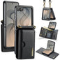 DG.MING M6 Series RFID Tri-fold Card Bag Removable Leather Phone Case with Long Lanyard, For Galaxy Z Flip8 5G, For Samsung Galaxy Z Flip7 FE / Flip6, For Samsung Galaxy Z Flip7 5G