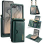 DG.MING M6 Series RFID Tri-fold Card Bag Removable Leather Phone Case with Long Lanyard, For Galaxy Z Flip8 5G, For Samsung Galaxy Z Flip7 FE / Flip6, For Samsung Galaxy Z Flip7 5G