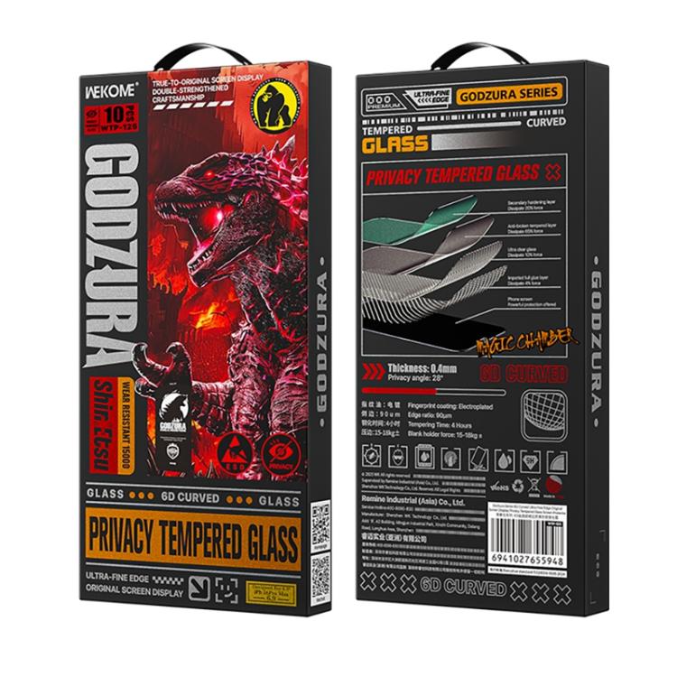 WK WTP-125 10pcs 6D Curved Ultra-Fine Edge Privacy Full-Screen Tempered Glass Film