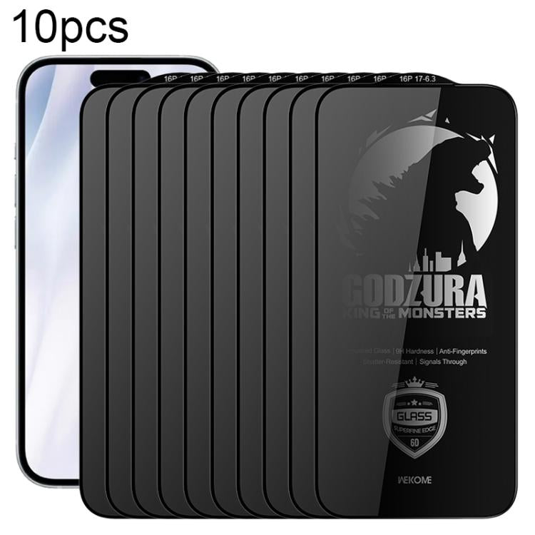 WK WTP-125 10pcs 6D Curved Ultra-Fine Edge Privacy Full-Screen Tempered Glass Film