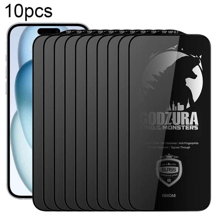 WK WTP-125 10pcs 6D Curved Ultra-Fine Edge Privacy Full-Screen Tempered Glass Film