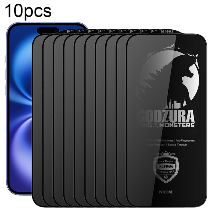 WK WTP-125 10pcs 6D Curved Ultra-Fine Edge Privacy Full-Screen Tempered Glass Film