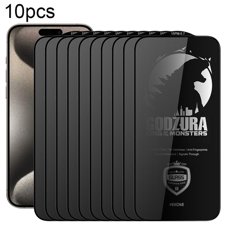 WK WTP-125 10pcs 6D Curved Ultra-Fine Edge Privacy Full-Screen Tempered Glass Film