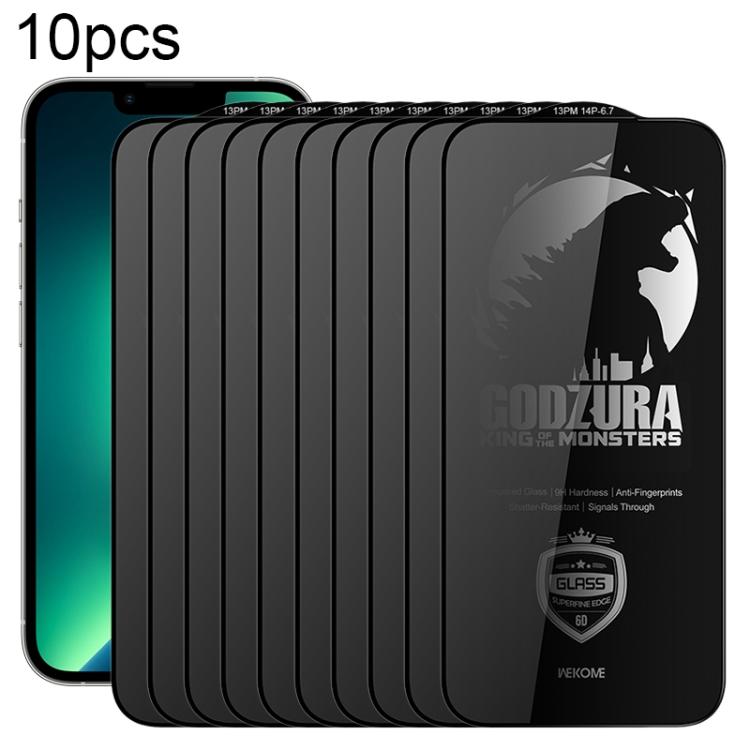 WK WTP-125 10pcs 6D Curved Ultra-Fine Edge Privacy Full-Screen Tempered Glass Film