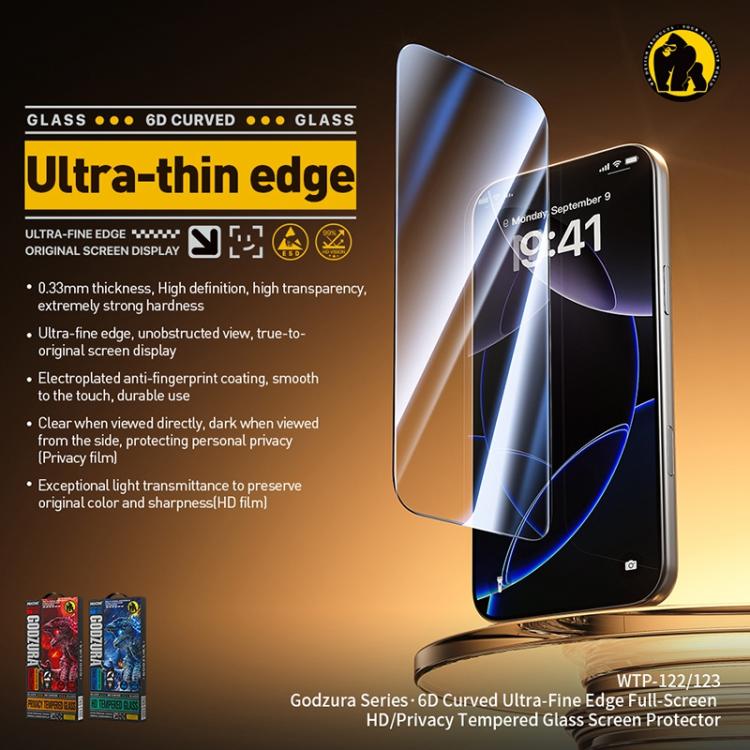 WK WTP-123 6D Curved Ultra-Fine Edge Privacy Full-Screen Tempered Glass Film