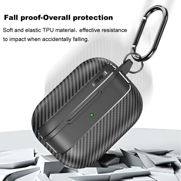 Carbon Fiber Texture Bluetooth Earphone Protective Case