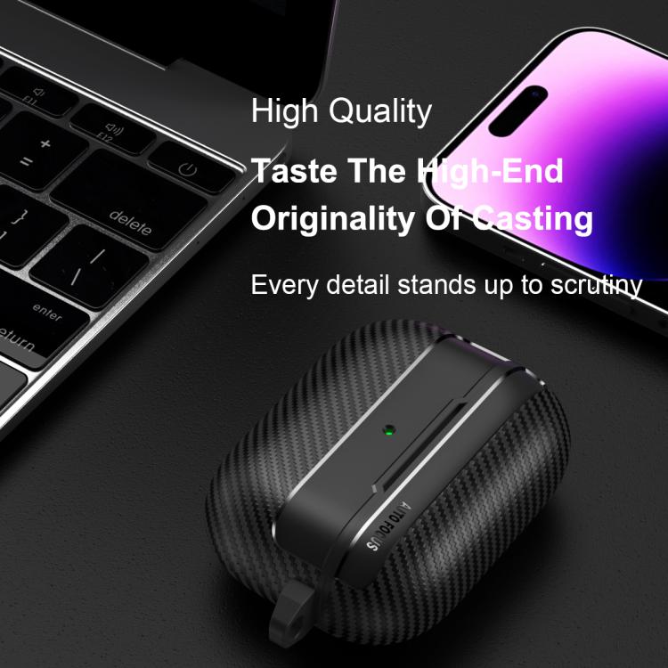 Carbon Fiber Texture Bluetooth Earphone Protective Case