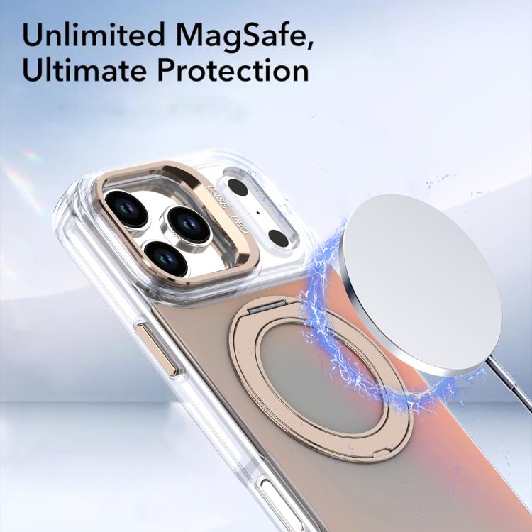 Gradient Discolor Rotating Holder Lens Kickstand Magsafe Phone Case