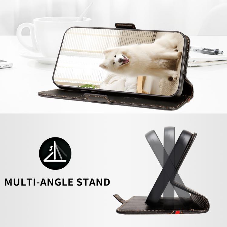 Side Buckle S Curve Leather Phone Case