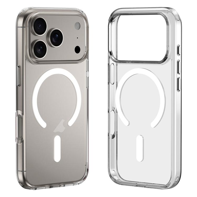 ZGA Magsafe Metal Buttons Clear PC Hybrid TPU Phone Case