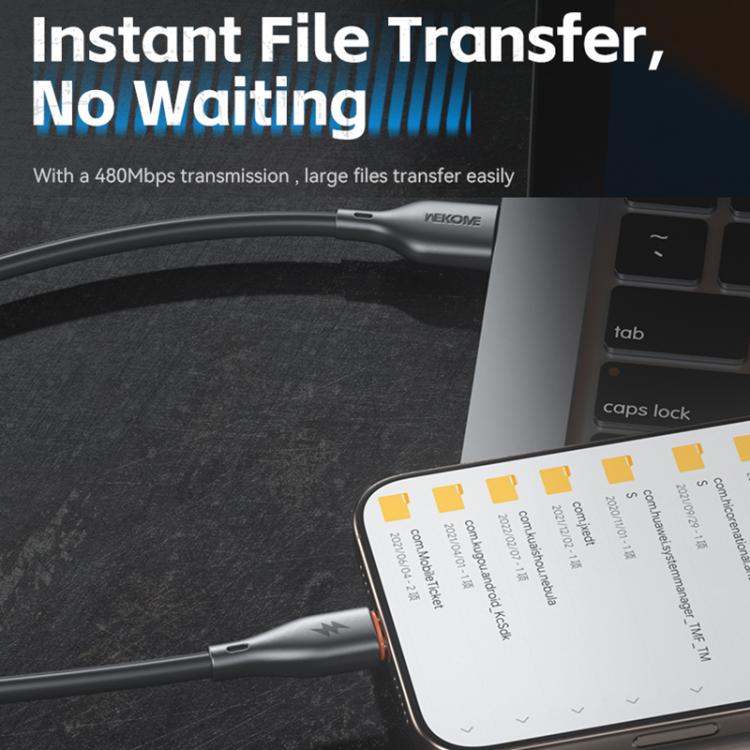 WK WDC-116i 12W USB to 8 Pin Fast Charging Data Cable, Length: 1m