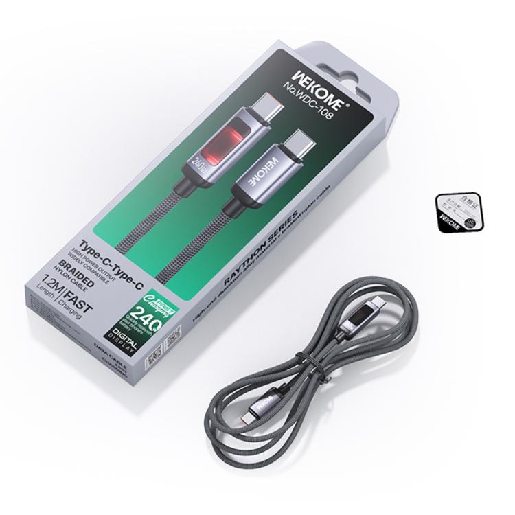 WK WDC-106 2.4A Intelligent Digital Display USB to 8 Pin Fast Charging Data Cable, Length: 1.2m