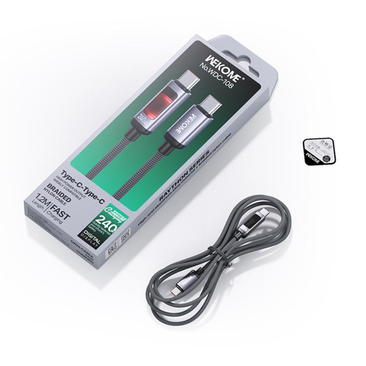 WK WDC-109 30W Intelligent Digital Display Type-C to 8 Pin Fast Charging Data Cable, Length: 1.2m