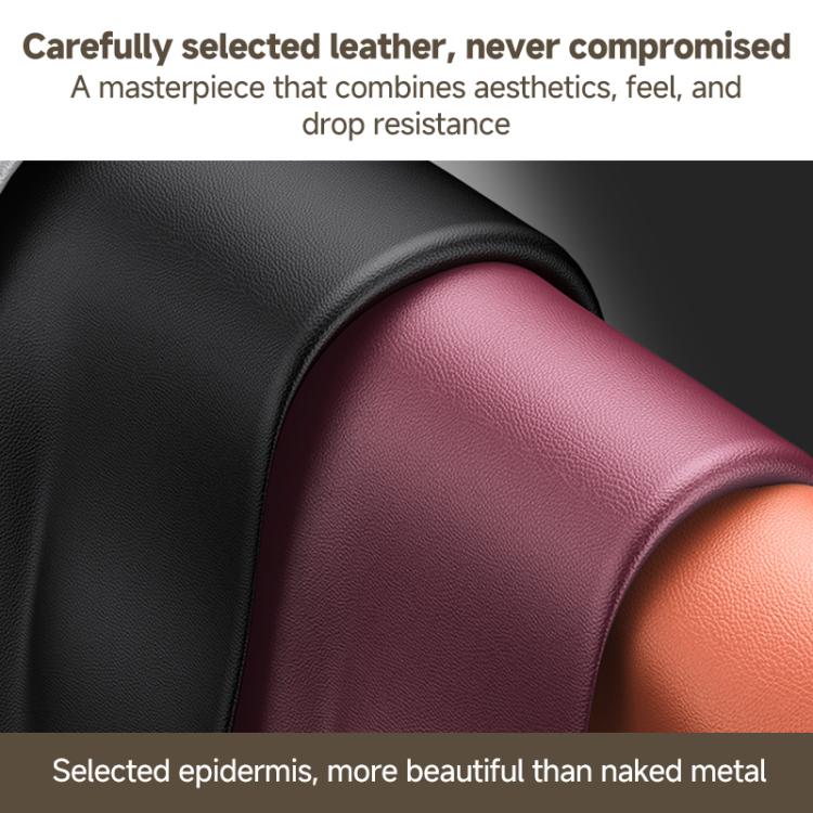 Skin Feel Leather Texture Cooling MagSafe Phone Case with 360 Degrees Rotating Holder