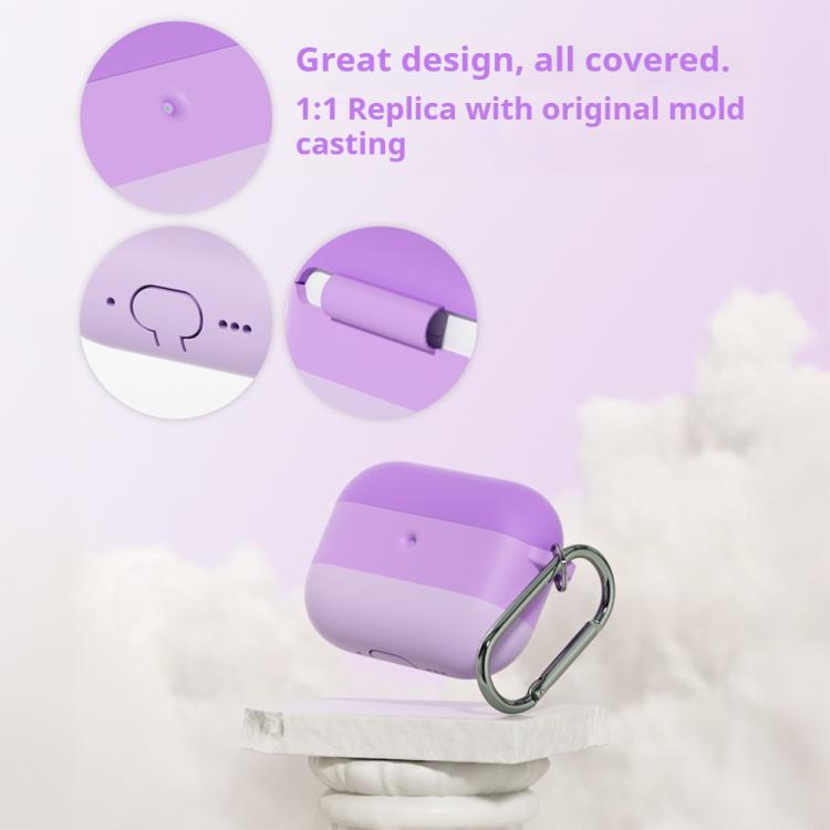 2.3mm Gradient Three-color Silicone Earphone Protective Case with Hook
