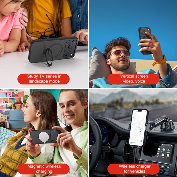 Contrast Color Rotation Holder Magsafe Phone Case