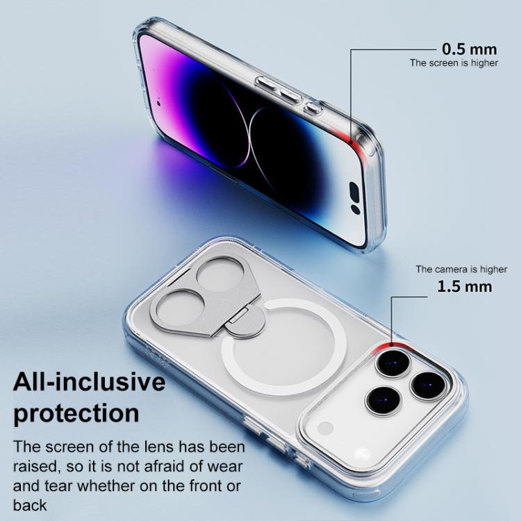 High Transparent MagSafe TPU Phone Case with 360 Degrees Rotating Ring Holder