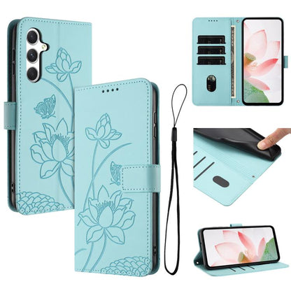 Lotus Embossed Leather Phone Case with Lanyard, For Galaxy S26 FE 5G, For Samsung Galaxy S26+ 5G, For Samsung Galaxy S26 Ultra 5G, For Samsung Galaxy S26 5G, For Samsung Galaxy S25 FE 5G, For Samsung Galaxy S25 Edge 5G, For Samsung Galaxy S25 / S24 5G ...