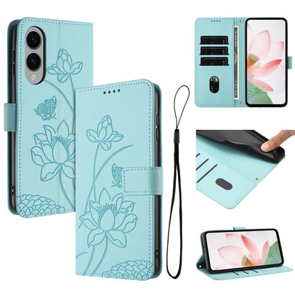 Lotus Embossed Leather Phone Case with Lanyard, For Galaxy S26 FE 5G, For Samsung Galaxy S26+ 5G, For Samsung Galaxy S26 Ultra 5G, For Samsung Galaxy S26 5G, For Samsung Galaxy S25 FE 5G, For Samsung Galaxy S25 Edge 5G, For Samsung Galaxy S25 / S24 5G ...